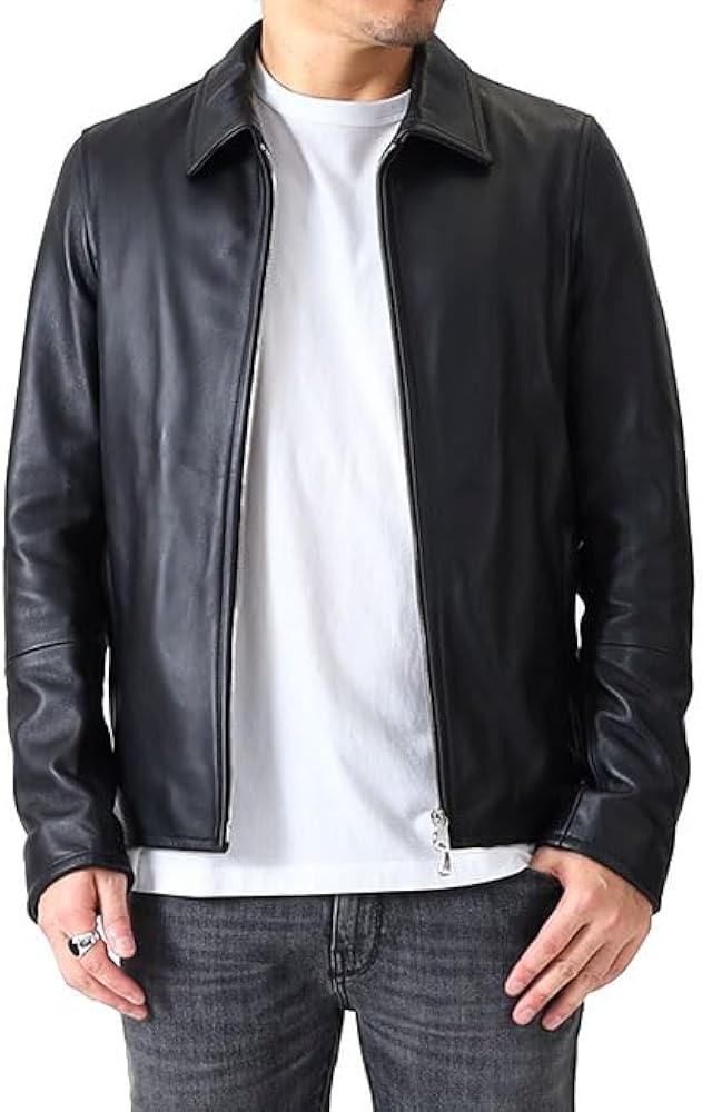 Amazon | [エンメティ] ERICK エリック ラムスキン 襟付き シングル